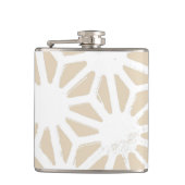 Beige geometrisch patroon heupfles (Voorkant)