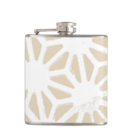 Beige geometrisch patroon heupfles