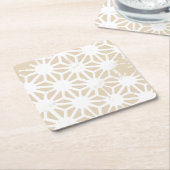 Beige geometrisch patroon kartonnen onderzetters (Schuin)