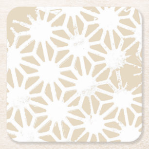Beige geometrisch patroon kartonnen onderzetters