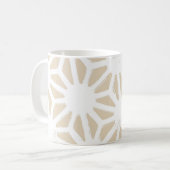 Beige geometrisch patroon koffiemok (Voorkant links)