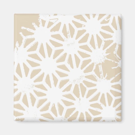 Beige geometrisch patroon magneet (Voorkant)