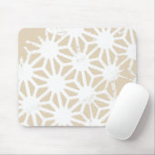 Beige geometrisch patroon muismat (Met muis)