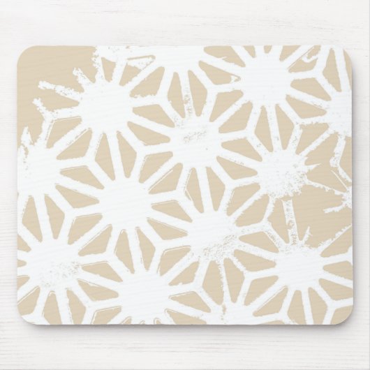 Beige geometrisch patroon muismat (Voorkant)