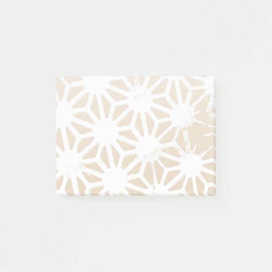 Beige geometrisch patroon post-it® notes (Voorkant)