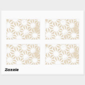 Beige geometrisch patroon rechthoekige sticker (Vel)