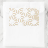 Beige geometrisch patroon rechthoekige sticker (Tas)