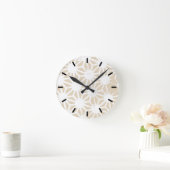 Beige geometrisch patroon ronde klok (Huis)