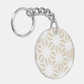 Beige geometrisch patroon sleutelhanger (Voorkant Links)