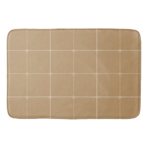 Beige Geometrisch Tegelontwerp Achtergrond Badmat