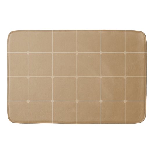 Beige Geometrisch Tegelontwerp Achtergrond Badmat (Voorkant)