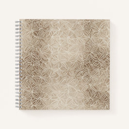 Beige geometrische bloementegel notitieboek