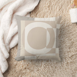 Beige Geometrische Blokken Minimalistische Huisdec Kussen