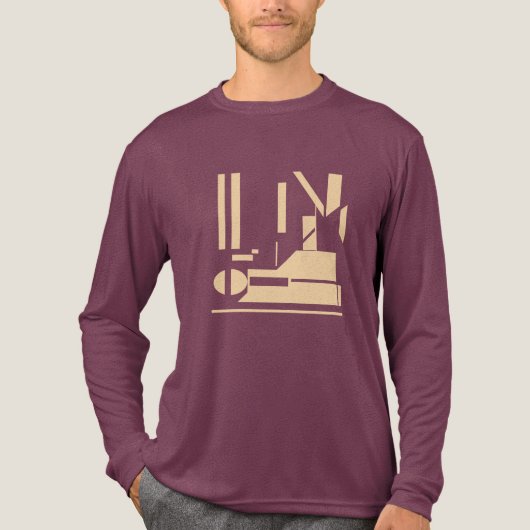 Beige geometrische vormen combinatie abstract ontw Tri-Blend shirt (Voorkant volledig)