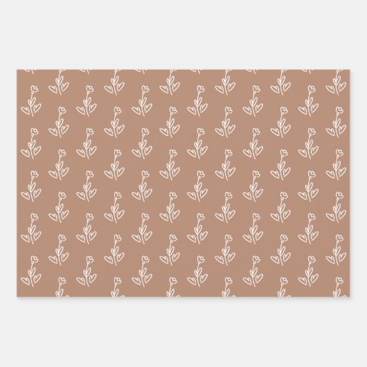 Beige gepatterd met papierbladen voor het ompakken inpakpapier vel (Voorkant 2)