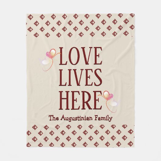 Beige | Gepersonaliseerd | LEVENDE LEVENS HIER | H Fleece Deken (Voorkant)