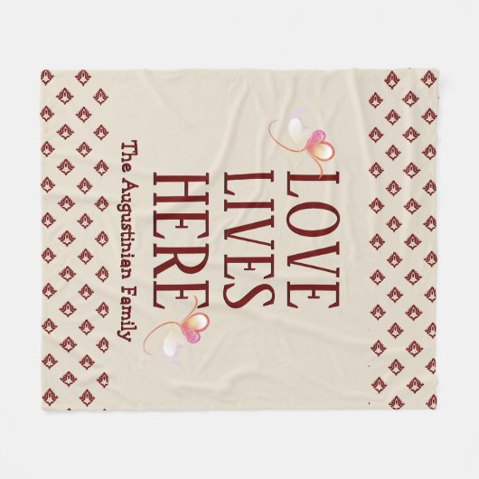 Beige | Gepersonaliseerd | LEVENDE LEVENS HIER | H Fleece Deken (Voorkant (Horizontaal))
