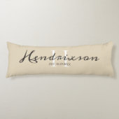 Beige Gepersonaliseerd Monogram Naam Elegant Lichaamskussen (Voorkant)