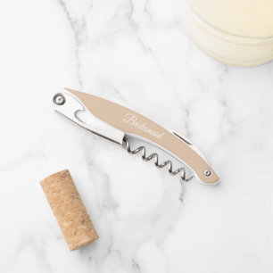 Beige gepersonaliseerde bruidsmeisje kurkentrekker