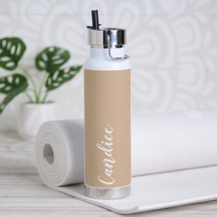 Beige gepersonaliseerde bruidsmeisje waterfles