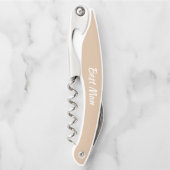 Beige gepersonaliseerde bruiloft beste man kurkentrekker (Voorkant)