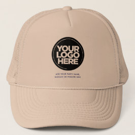 Beige | Gepersonaliseerde Logo en tekst Baseball Trucker Pet