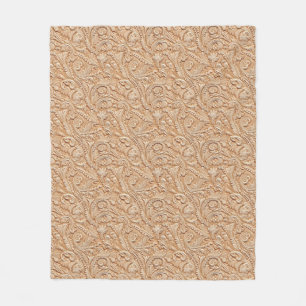 Beige Gereed faux leer Fleece Deken