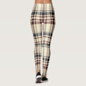 Beige geruite klassieke geruite patroon leggings (Achterkant)