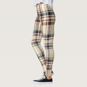 Beige geruite klassieke geruite patroon leggings (Links)