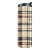 Beige geruite klassieke geruite patroon thermosbeker (Gedraaid links)