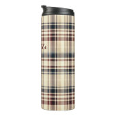 Beige geruite klassieke geruite patroon thermosbeker (Geroteerd rechts)