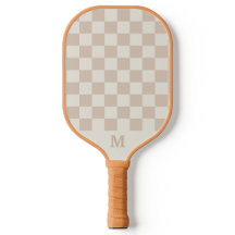 beige geruite monogram initiaal