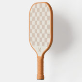 beige geruite monogram initiaal pickleball paddle (Links)