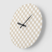 Beige geruite patroon wandklok (Hoek)