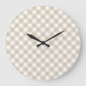 Beige geruite patroon wandklok (Voorkant)