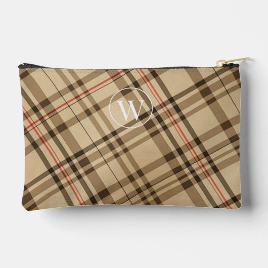 beige  geruite patroongolf etui (Achterkant)