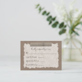 Beige geruite RSVP-kaart Advieskaart (Staand voorkant)