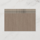 Beige geruite RSVP-kaart Advieskaart (Achterkant)