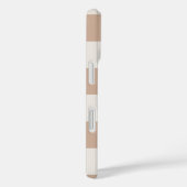 Beige geruite schaakbord met Neutraal Bruin Case-Mate iPhone Case (Achterkant / Rechts)