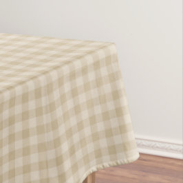 Beige geruite tafelkleed