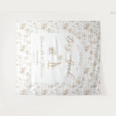 Beige Geslacht Onthullen Banner Safari Toile Wandkleed (Voorkant (horizontaal))