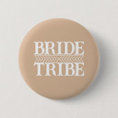 Beige gestileerde bruid stam ronde button 5,7 cm (Voorkant)