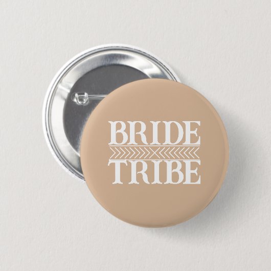 Beige gestileerde bruid stam ronde button 5,7 cm (Voorkant /achterkant)