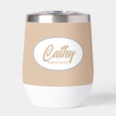 Beige gestileerde naam bruiloft bruidsmeisje (Voorkant)