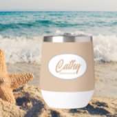 Beige gestileerde naam bruiloft bruidsmeisje