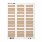 Beige gestileerde namen bruiloft retour adres etiket (Full Sheet)