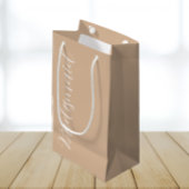 Beige gestileerde script bruiloft bruidsmeisje klein cadeauzakje