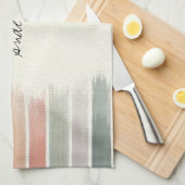 Beige Gestreepte Keukenhanddoek (Quarter Fold)
