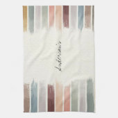 Beige Gestreepte Keukenhanddoek (Verticaal)