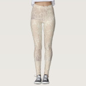 Beige gestreepte Leggings (Voorkant)